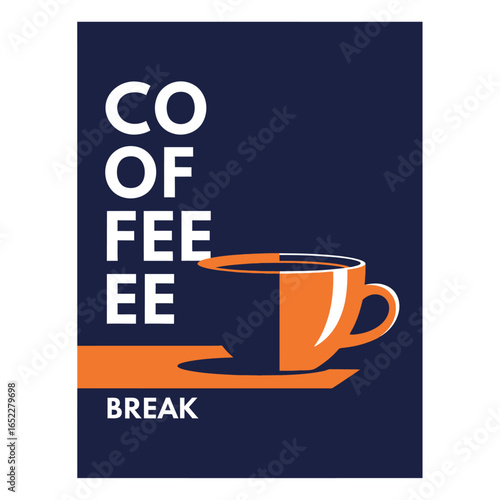 Bold Coffee Poster – Modern Flat Design Cup