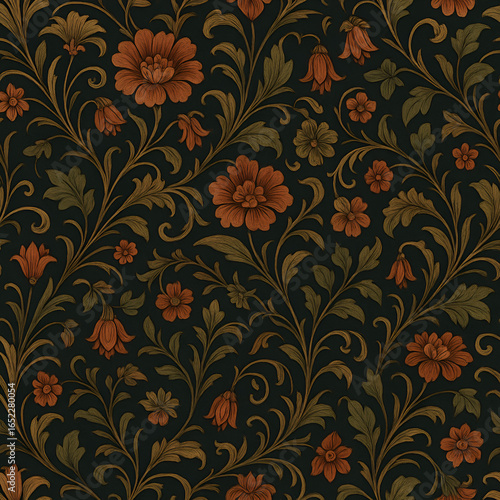 Elegant Art Nouveau floral patterns, perfect for wallpaper, textiles, and luxury branding