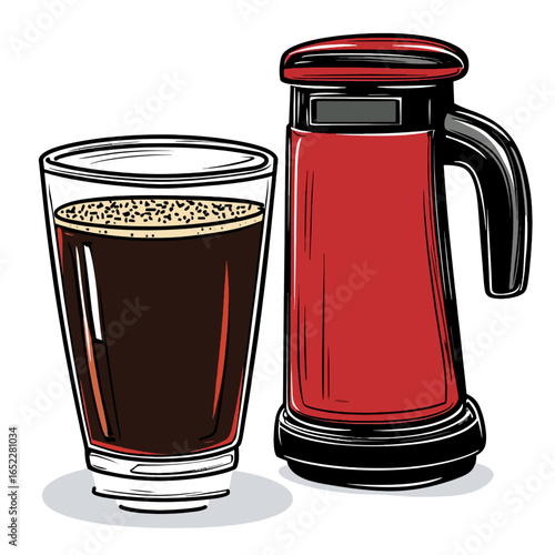 Coffee maker isolated white background 