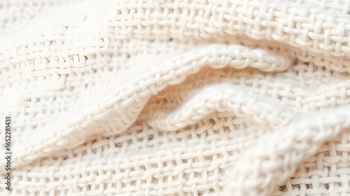 Macro textile pattern background. Natural cotton fabrics.