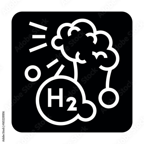 blue hydrogen color line icon for digital and print projects.  Minimal clean icons for apps and websites.