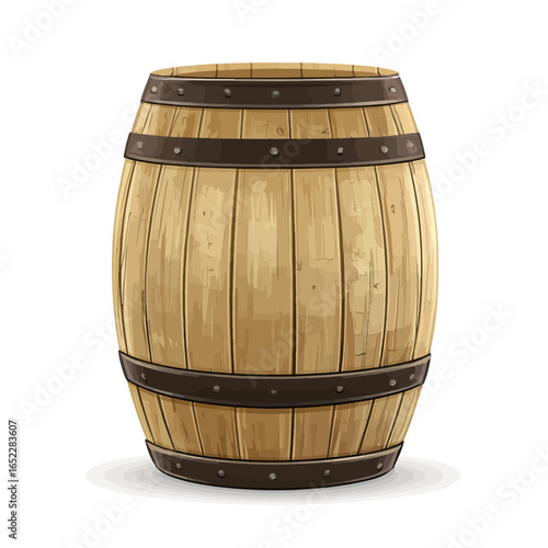 Old wooden barrel on white 