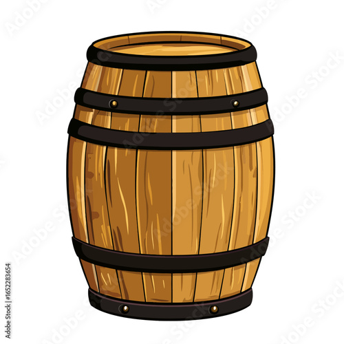 Old wooden barrel isolated on white 
