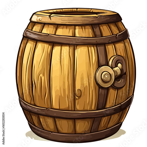 Vector old wooden barrel 
