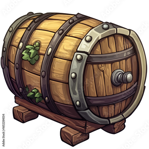Old wooden barrel isolated white background 