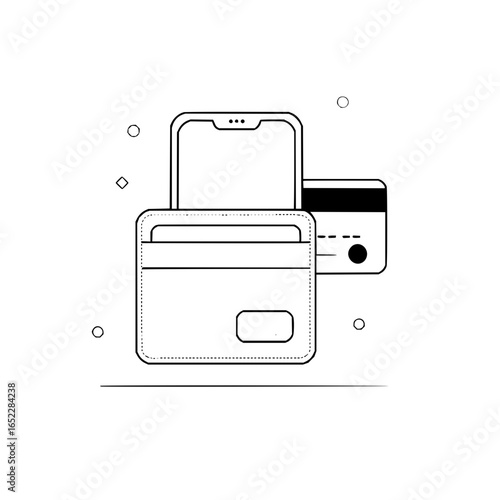 Wallet phone credit card payment digital banking online transaction finance money mobile secure cashless app easy