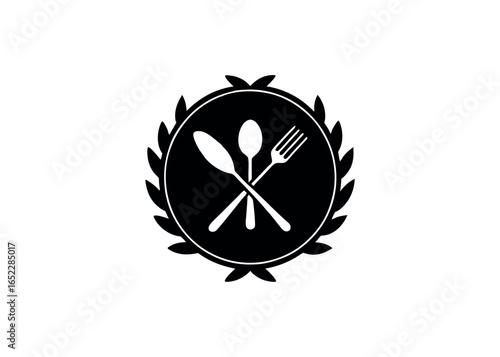 Spoon Fork Knife Cooking Logo Icon Vector