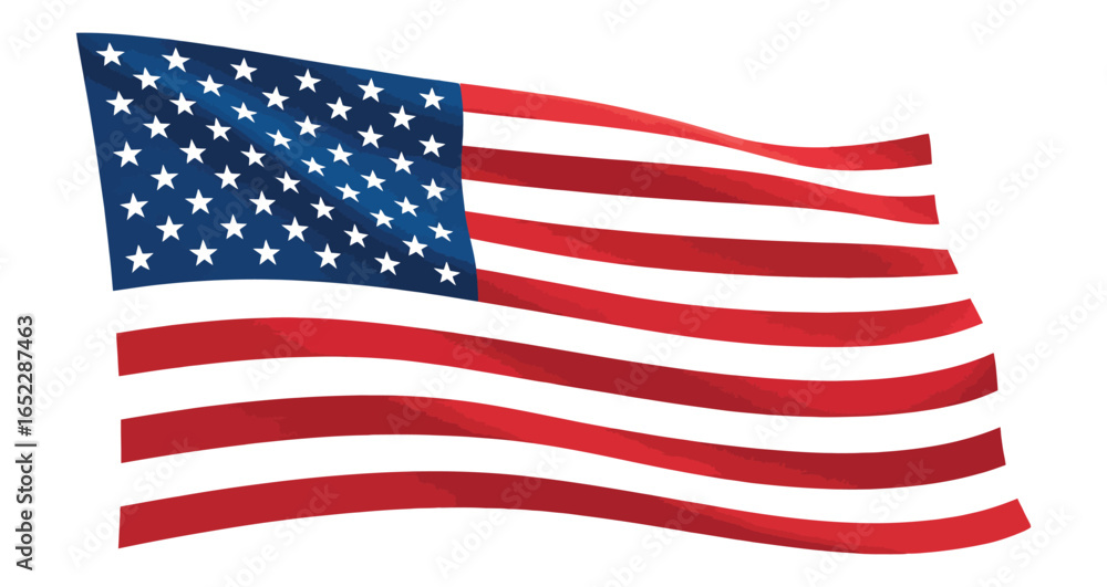 Fototapeta premium stylized waving american flag illustration representing patriotism, national pride, freedom, and united states identity