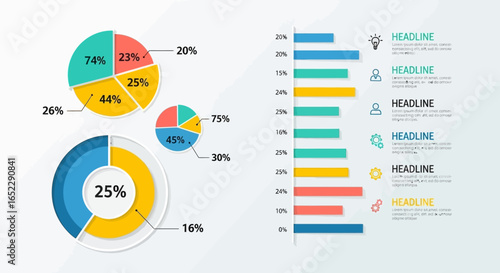 Data Visualization Colorful Charts and Graphs for Business Analysis and Reporting