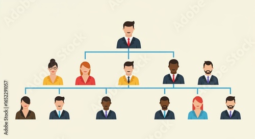 Hierarchical Power: A visually clear illustration depicts a hierarchical structure within a company.