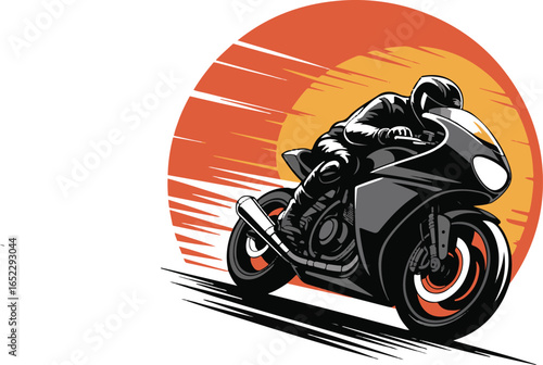 Silhouette Motorcycle Vector Icons Racing, Touring, Rider, Helmet, Motion, Speed, Leaning, Motorbike Action Collection