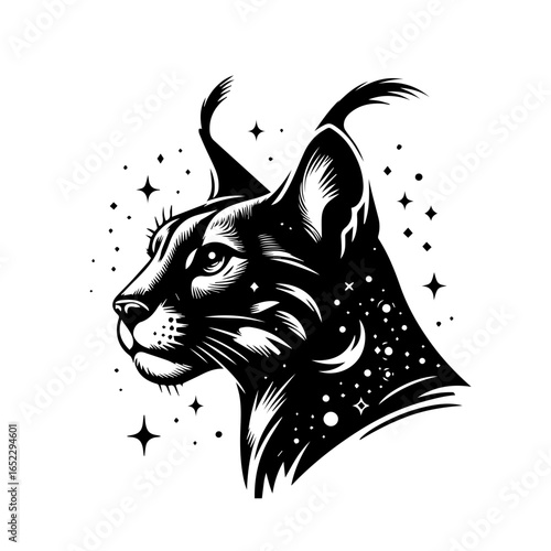 Illustration of a lynx head isolated on white background