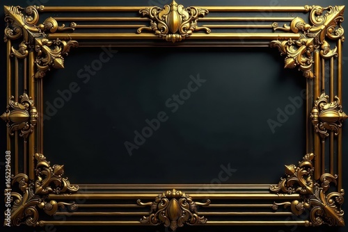 Golden Art Deco frame, geometric pattern, ornate detail , detail, frame, sunburst