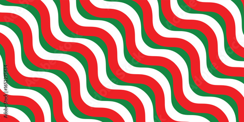 red, white. green stripe. Pattern of stripes seamless design pattern candy cane, for fabric. Vertical stripe abstract background