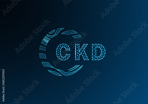 CKD low poly letter logo vector design. CKD lower poly logo design. CKD unique low poly logo design.