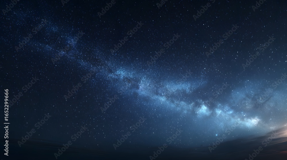 Fototapeta premium Milky way galaxy stretches across a night sky.