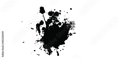 Black ink bl0t isolated on a white background