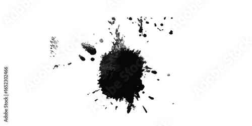 Black ink bl0t isolated on a white background