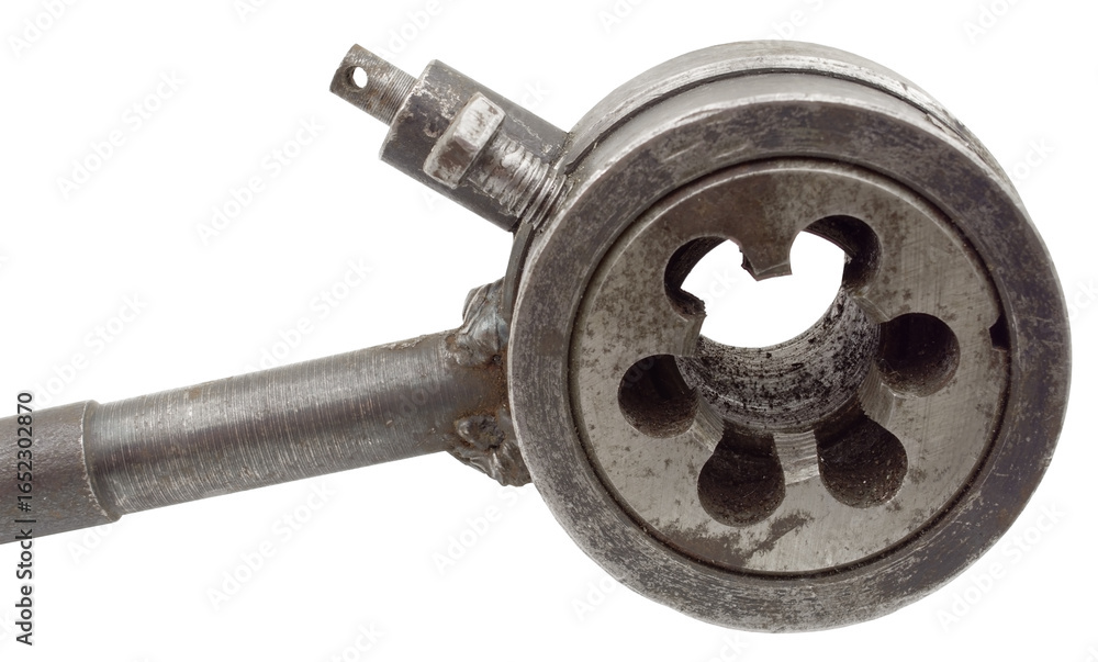 Obraz premium Thread Die in Die Stock isolated on white