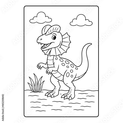 Dilophosaur Dinosaur Children Coloring Pages