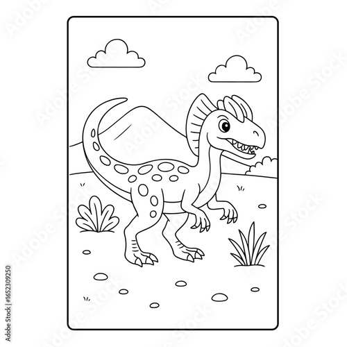Dilophosaur Dinosaur Children Coloring Pages