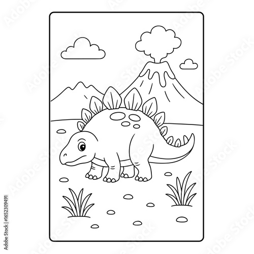 Stegosaur  Dinosaur Children Coloring Pages