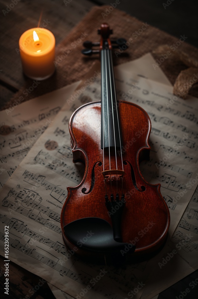 Fototapeta premium violin on black background