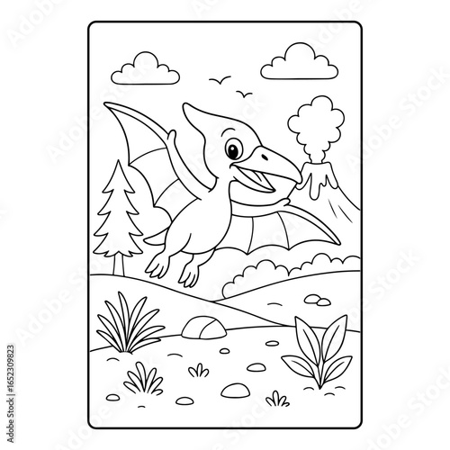 Pterosaur Dinosaur Children Coloring Pages