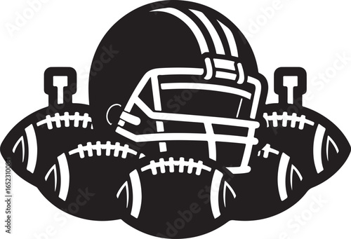 Gridiron Glory 45"  Helmet, gridiron, sports, American football,  Vector