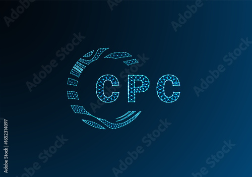 CPC low poly letter logo vector design. CPC lower poly logo design. CPC unique low poly logo design.