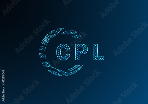 CPL low poly letter logo vector design. CPL lower poly logo design. CPL unique low poly logo design.
