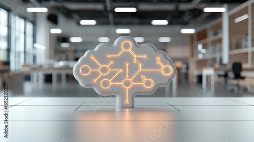 Creative Technology Concept with Digital Tree Structure on Modern Office Background