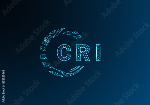 CRI low poly letter logo vector design. CRI lower poly logo design. CRI unique low poly logo design.
