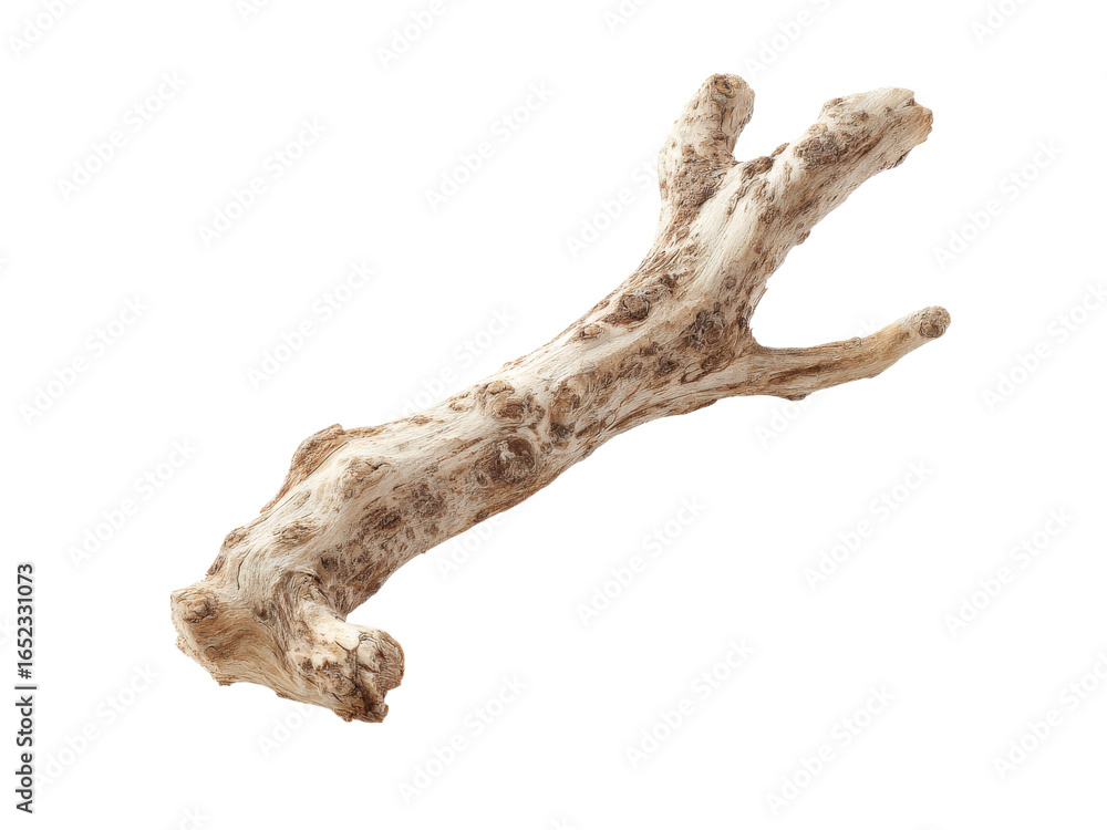 Fototapeta premium Weathered driftwood branch isolated on black background, Isolated On White Background, Png Transparent