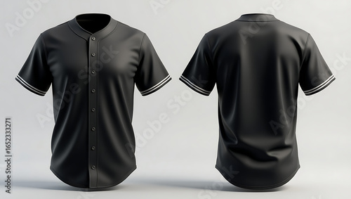 Blank Black Baseball Jersey Mockup