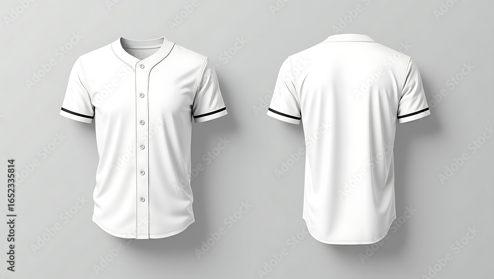 Naklejka premium Blank White Baseball Jersey Mockup