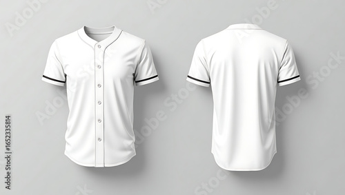 Blank White Baseball Jersey Mockup
