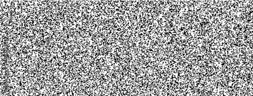TV noise texture with white vector static and black glitch grain effects. Analog snow patterns and stipple dots for video overlays or CCTV backgrounds. Grainy halftone gradations for retro screen.