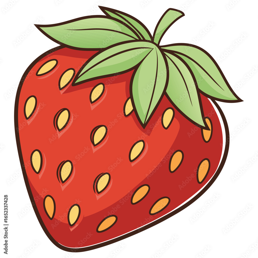 Obraz premium Hand-Drawn Strawberry Vector Perfect for Summer and Fruit Themes