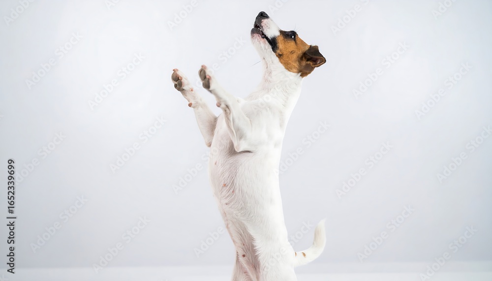 Fototapeta premium Playful dog standing on hind legs