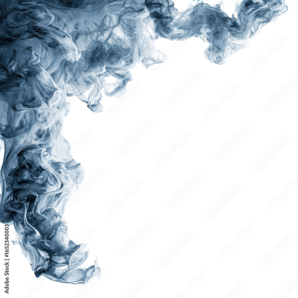 Fototapeta premium Smoke swirls creating intricate patterns in a bright, minimalistic background during twilight hours