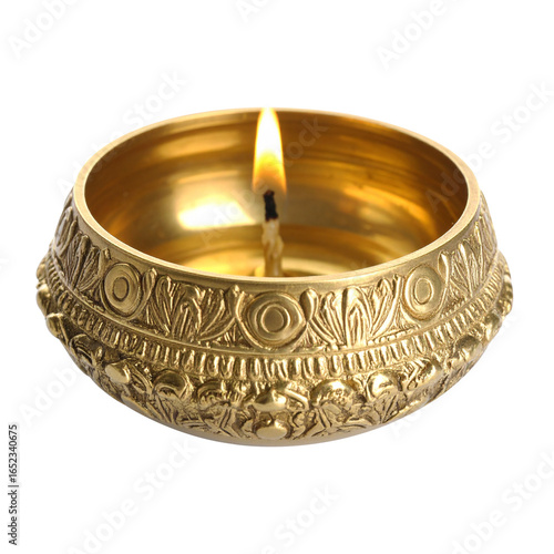 Indian popular festival happy diwali oil lamp also called diya or dipavali deepak on transparent png background