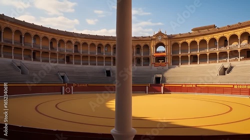 Grand Bullring Arena Empty Under Blue Sky