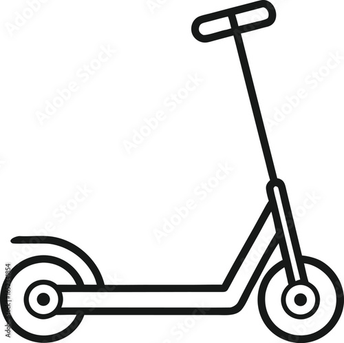 Outline icon of a kick scooter, Vector Line art style