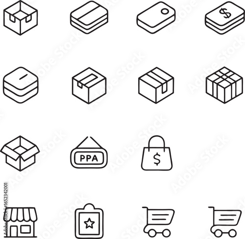 Shopping and Delivery Icons Set