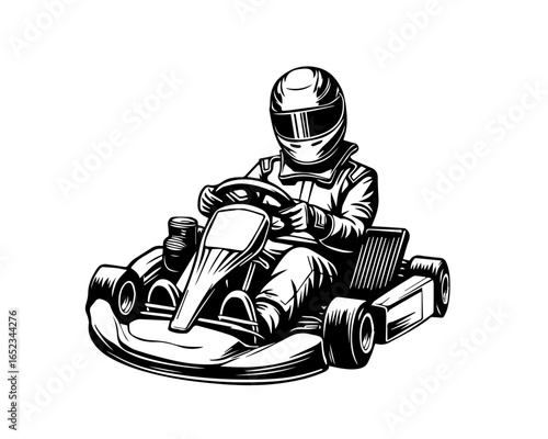 Gocart racer vector