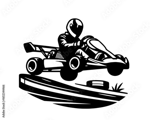 Gocart racer vector