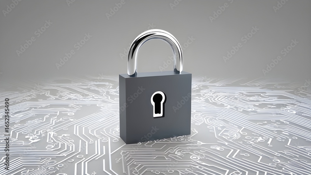custom made wallpaper toronto digital3D padlock with shield icon isolated on white background, cyber security PNG