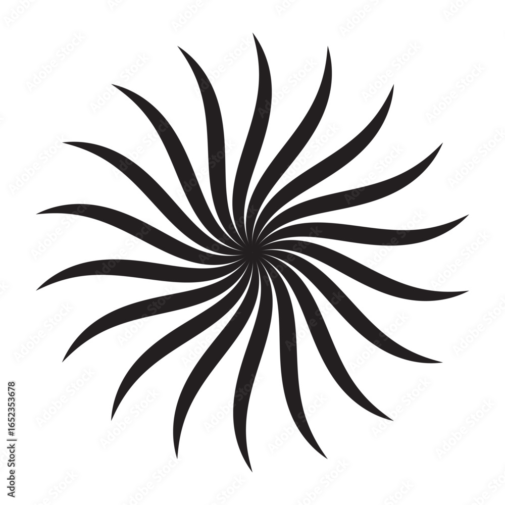 Fototapeta premium Starburst, sunburst shape. Abstract glitter, glimmer, flash shape, element. Radial, radiating clip-art.