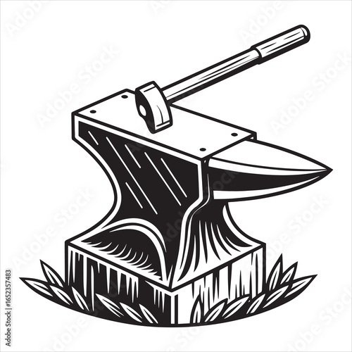 antique anvil vector art